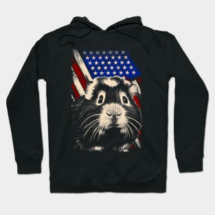 Pocket Piggies Guinea Pig Charm, USA Flag for Pet Devotees Hoodie